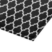 Black White Moroccan Quatrefoil Pattern #5 Snijplank (Hoek)