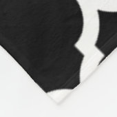 Black White Moroccan Quatrefoil Pattern Fleece Deken (Hoek)