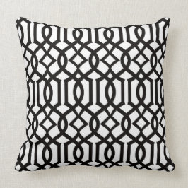 Black White Moroccan Trellis Decor Pillow Kussen