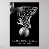 Black White Motivatie Basketball Sport Poster (Voorkant)