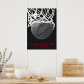 Black White Motivatie Basketball Sport Poster (Keuken)