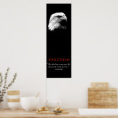 Black White Motivatie FREEDOM Bald Eagle Poster (Keuken)