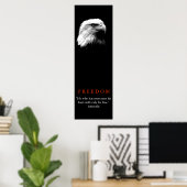 Black White Motivatie FREEDOM Bald Eagle Poster (Thuiskantoor)