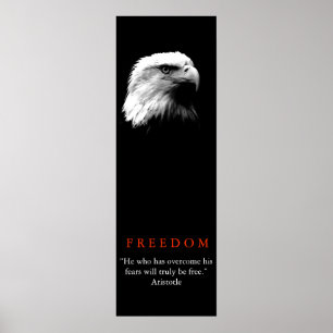 Black White Motivatie FREEDOM Bald Eagle Poster