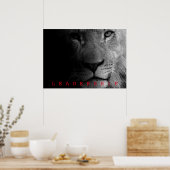 Black & White Motivatie Leadership King Lion Poster (Keuken)