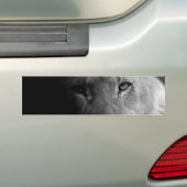 Black White Motivatie Leadership Lion Portret Bumpersticker (Op auto)