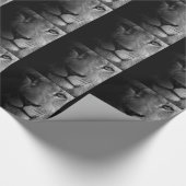 Black White Motivatie Leadership Lion Portret Cadeaupapier (Hoek)