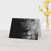 Black White Motivatie Leadership Lion Portret Kaart (Gele Bloem)