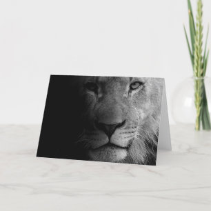 Black White Motivatie Leadership Lion Portret Kaart