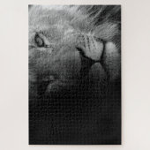 Black White Motivatie Leadership Lion Portret Legpuzzel (Verticaal)