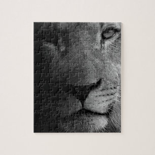 Black White Motivatie Leadership Lion Portret Legpuzzel