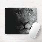 Black White Motivatie Leadership Lion Portret Muismat (Met muis)