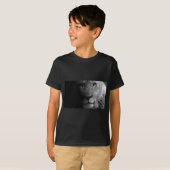 Black White Motivatie Leadership Lion Portret T-shirt (Voorkant volledig)