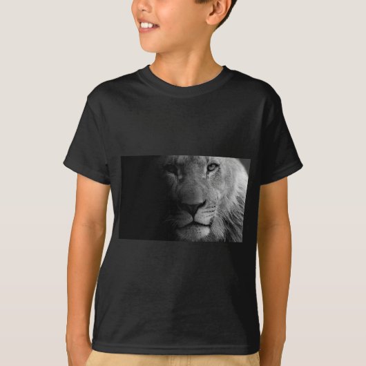 Black White Motivatie Leadership Lion Portret T-shirt (Voorkant)