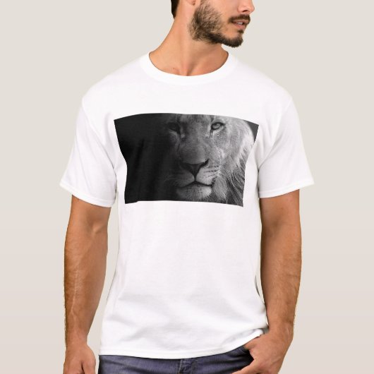 Black White Motivatie Leadership Lion Portret T-shirt (Voorkant)