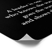 Black White Motivatie Leadership Lion Poster (Hoek)