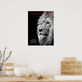 Black White Motivatie Leadership Lion Poster (Keuken)