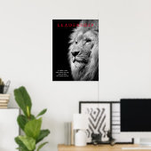 Black White Motivatie Leadership Lion Poster (Thuiskantoor)