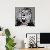 Black White Motivatie Leadership Lion Poster (Thuiskantoor)