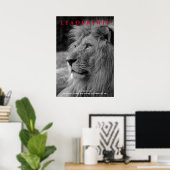 Black White Motivatie Leadership Lion Poster (Thuiskantoor)