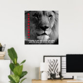 Black & White Motivatie Leadership Lion Poster (Thuiskantoor)