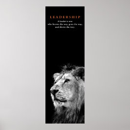 Black White Motivatie Leadership Quote Lion Poster
