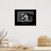 Black White Motivatie Leadership Tiger Poster (Keuken)