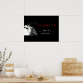 Black White Motivatie Leadership Wolf Poster (Keuken)