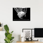 Black White Motivatie Succes Dream Basketball Poster (Thuiskantoor)
