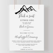 Black White Mountain Bruiloft Unplugged Ceremony Poster