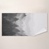 Black & White Mountain Forest Landschap Minimalist Badhanddoek (Badhanddoek)