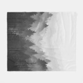 Black & White Mountain Forest Landschap Minimalist Fleece Deken (Voorkant (Horizontaal))