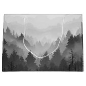 Black & White Mountain Forest Landschap Minimalist Groot Cadeauzakje (Voorkant)