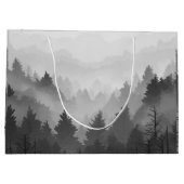 Black & White Mountain Forest Landschap Minimalist Groot Cadeauzakje (Achterkant)