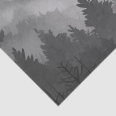 Black & White Mountain Forest Landschap Minimalist Tissuepapier (Detail)