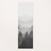Black & White Mountain Forest Landschap Minimalist Yogamat (Voorkant)