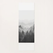 Black & White Mountain Forest Landschap Minimalist Yogamat (Achterkant)