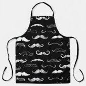 Black & White Moustache Seamless Repeat Background Schort (Voorkant)