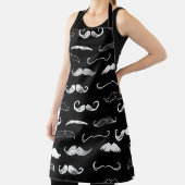 Black & White Moustache Seamless Repeat Background Schort (Insitu)