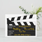 Black White Movie Theme Weddenschap Kaart (Staand voorkant)