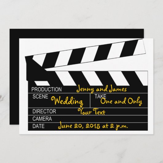 Black White Movie Theme Weddenschap Kaart (Voorkant / Achterkant)