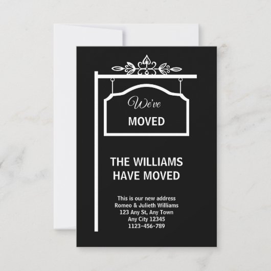 Black & White Moving Announcement Card Aankondiging (Voorkant)