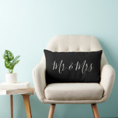 Black & White Mr en Mrs gepersonaliseerd Kussen (Stoel)