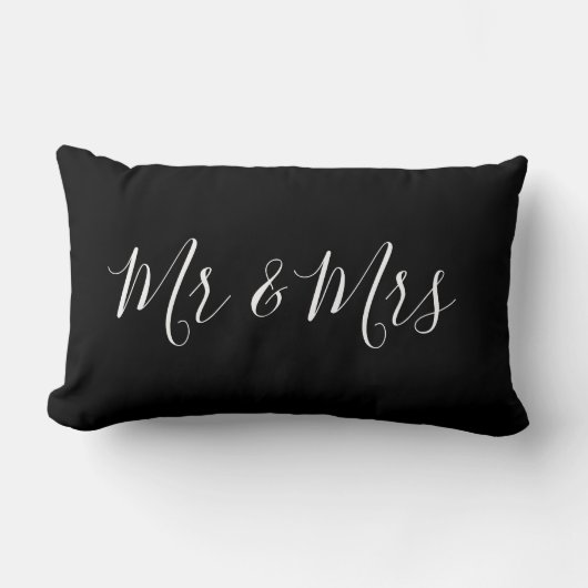 Black & White Mr en Mrs gepersonaliseerd Kussen (Voorkant)