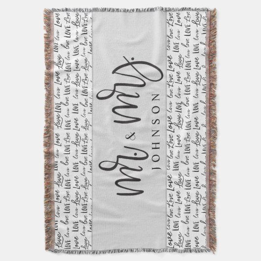 Black White Mr. en Mrs. Married liefde bruiloft ca Deken (Voorkant Verticaal)