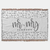 Black White Mr. en Mrs. Married liefde bruiloft ca Deken (Voorkant)