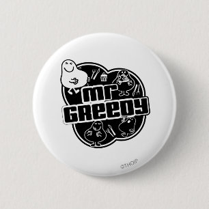 Black & White Mr Greedy Ronde Button 5,7 Cm