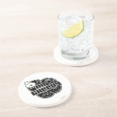 Black & White Mr Greedy Zandsteen Onderzetter (Zijkant)