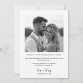 Black White MR & MRS Floral Design Photo Wedding Bedankkaart (Achterkant)