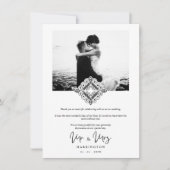 Black & White Mr & Mrs Ornamental Flourish Photo Bedankkaart (Voorkant)
